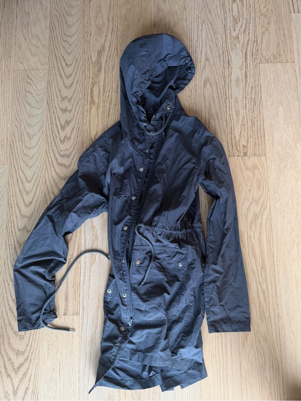American Apparel dark grey Hooded Trench Coat
